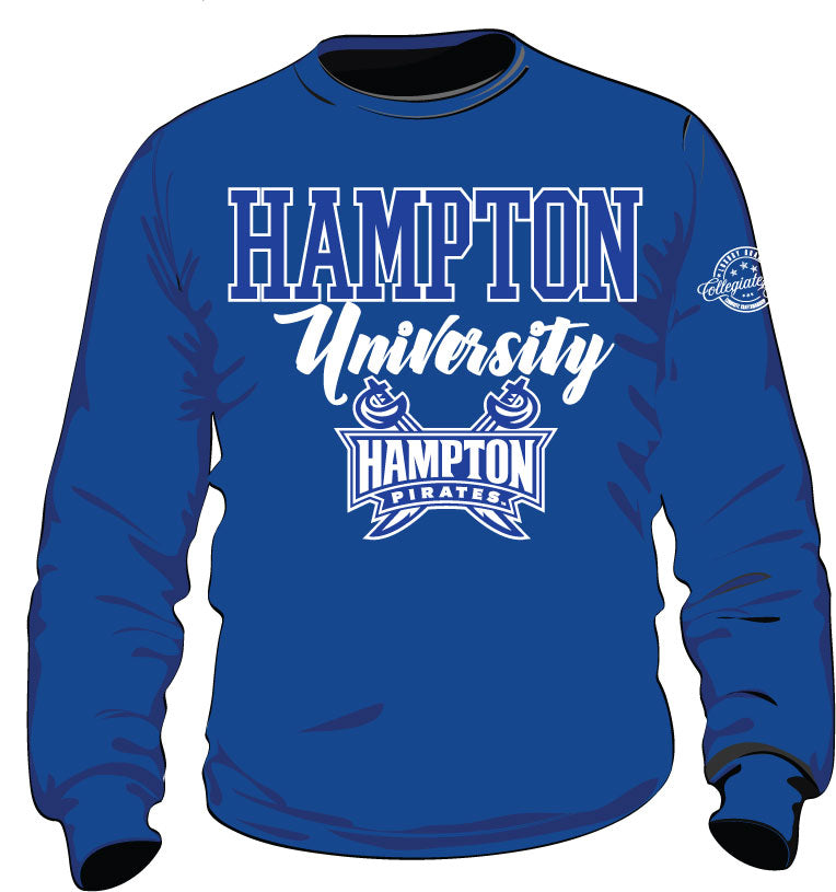 Hampton U Chenille ROYAL LOGO  Unisex Sweatshirt-aja