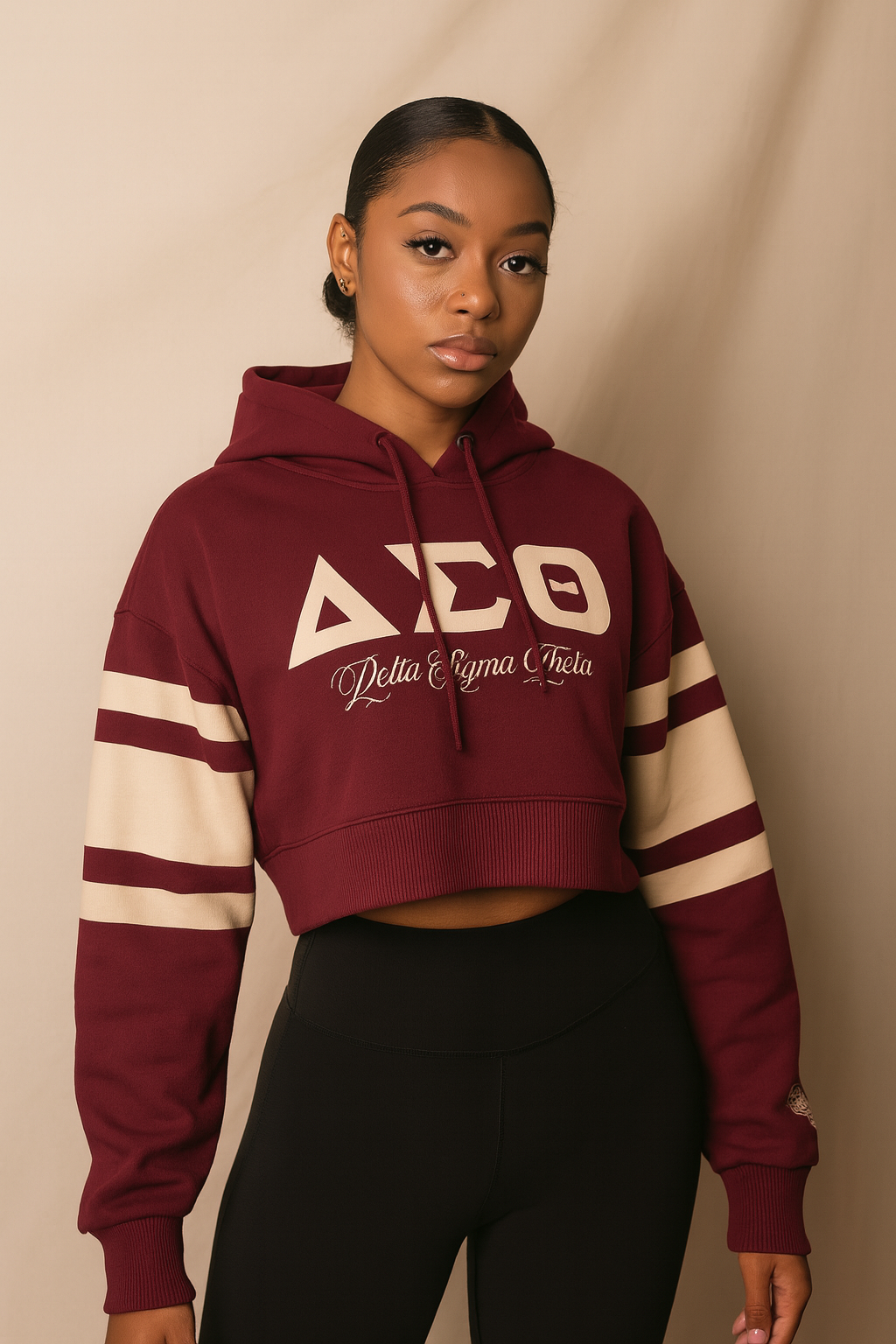 Pre Order (Ship Dec 1) DELTA |  Crimson Crop Chenille Top Hoodie  (T**