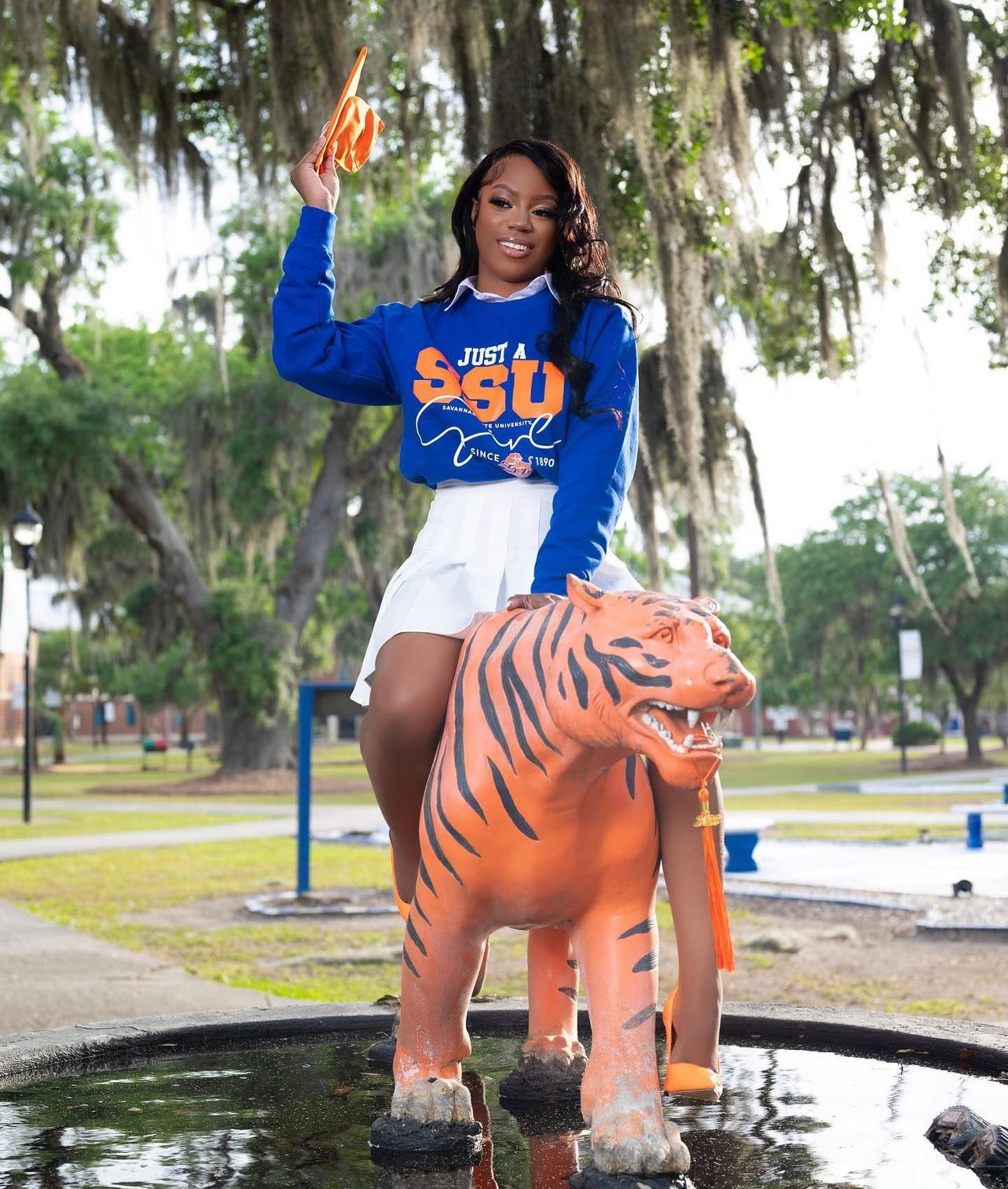 Savannah State | JUST A GIRL Royal Blue Unisex Sweatshirt -Z-