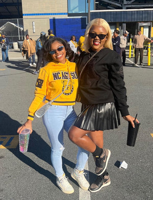 NCAT SU | AGGIES Chenille CROP TOP  GOLD HOODIE (aja)