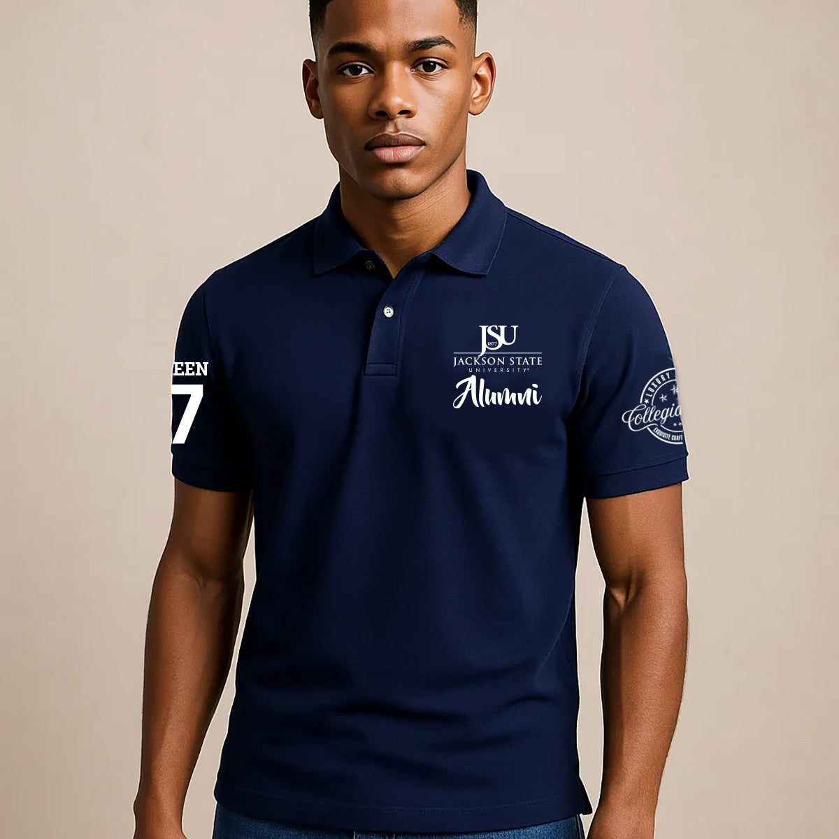 1piu1uguale3 GRADATIONLOGO POLO サイズVI 1 piu 1 uguale 3（ウノピゥウノウグァーレトレ） ポロシャツ