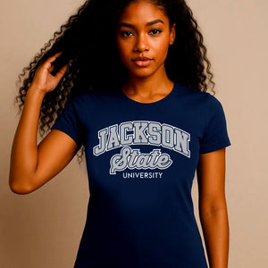 JACKSON ST. | Univ. ARCH Navy Ladies Tees (**)