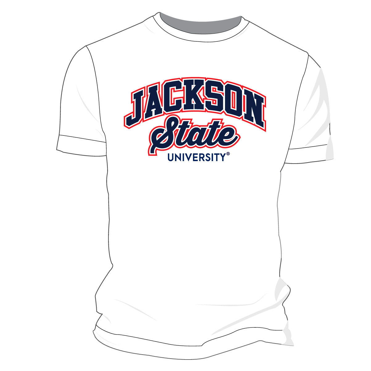 JACKSON ST. | Univ. ARCH White Print Unisex Tees (**)
