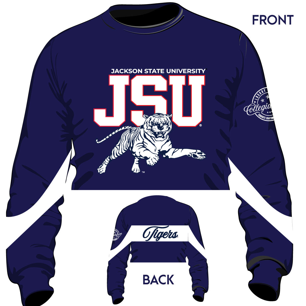Pre Order ( Ship Sept 15) Jackson State  | NVY Chenille Flex Crop