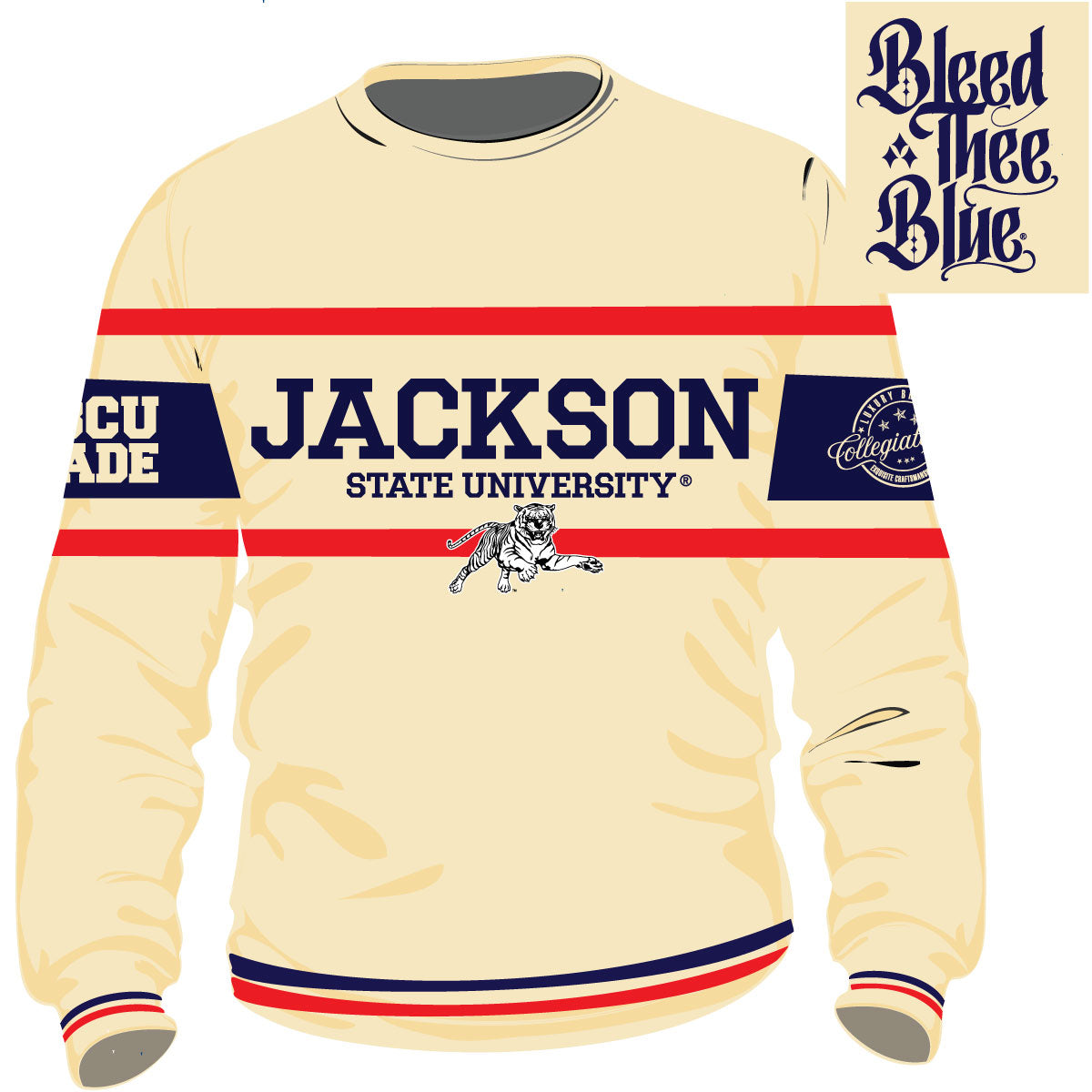 JACKSON STATE | Chenille CREAM Stripe Sweatshirt (aja 