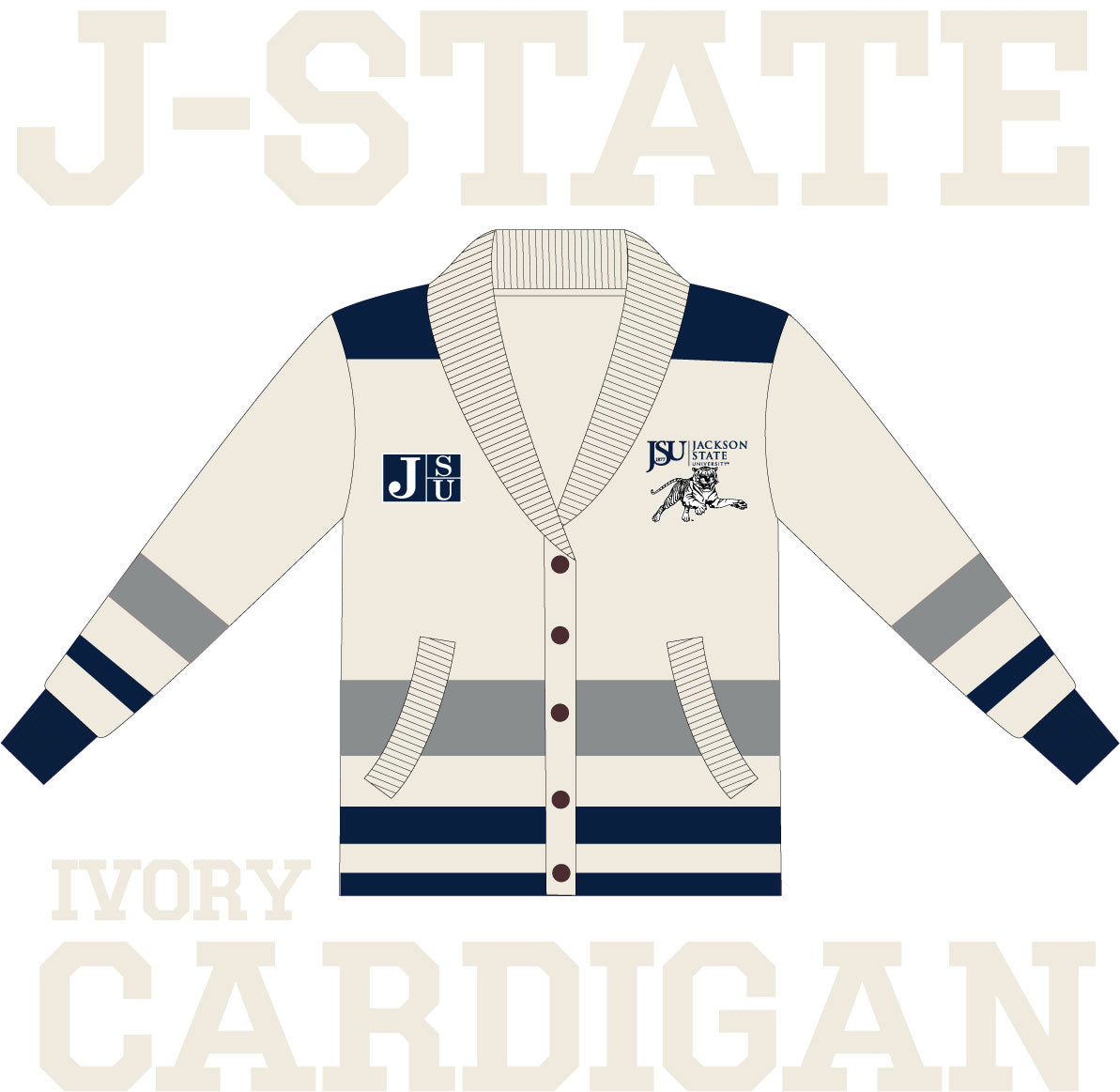 JSU Cardigan PEARLED IVORY COLOR