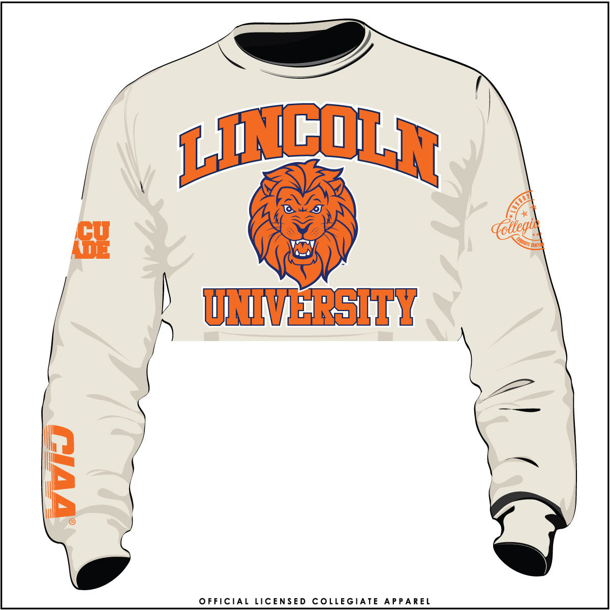 Lincoln Univ |  Cream CROP Sweatshirt (a**