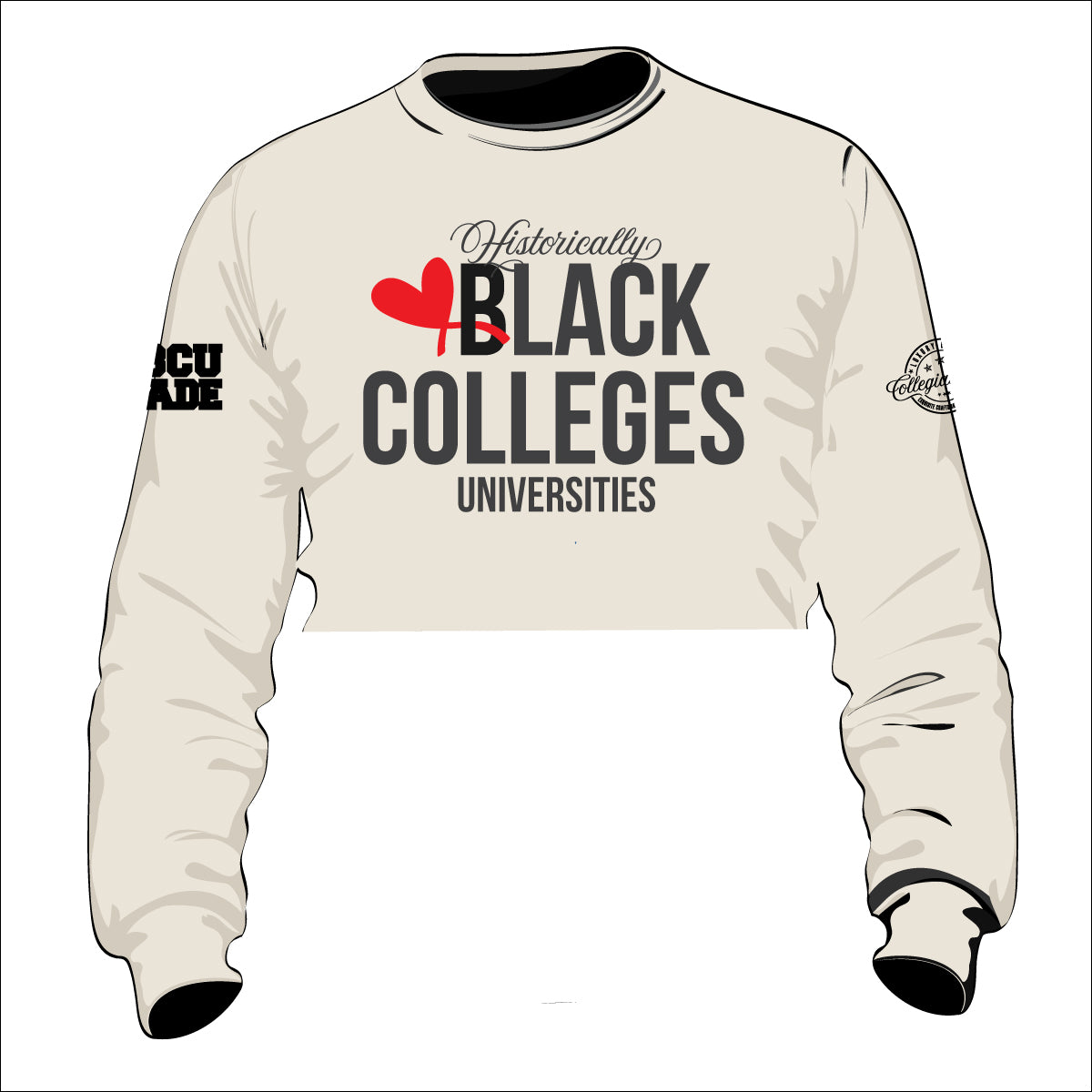 Pre Order (Ship June 15) HBCU 🧡 LOVE CROP | Cream Chenille