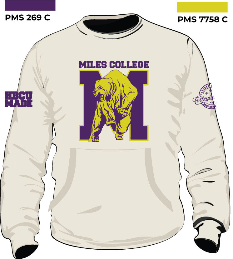 MILES COLLEGE  | Chenille CREAM Unisex Sweatshirt