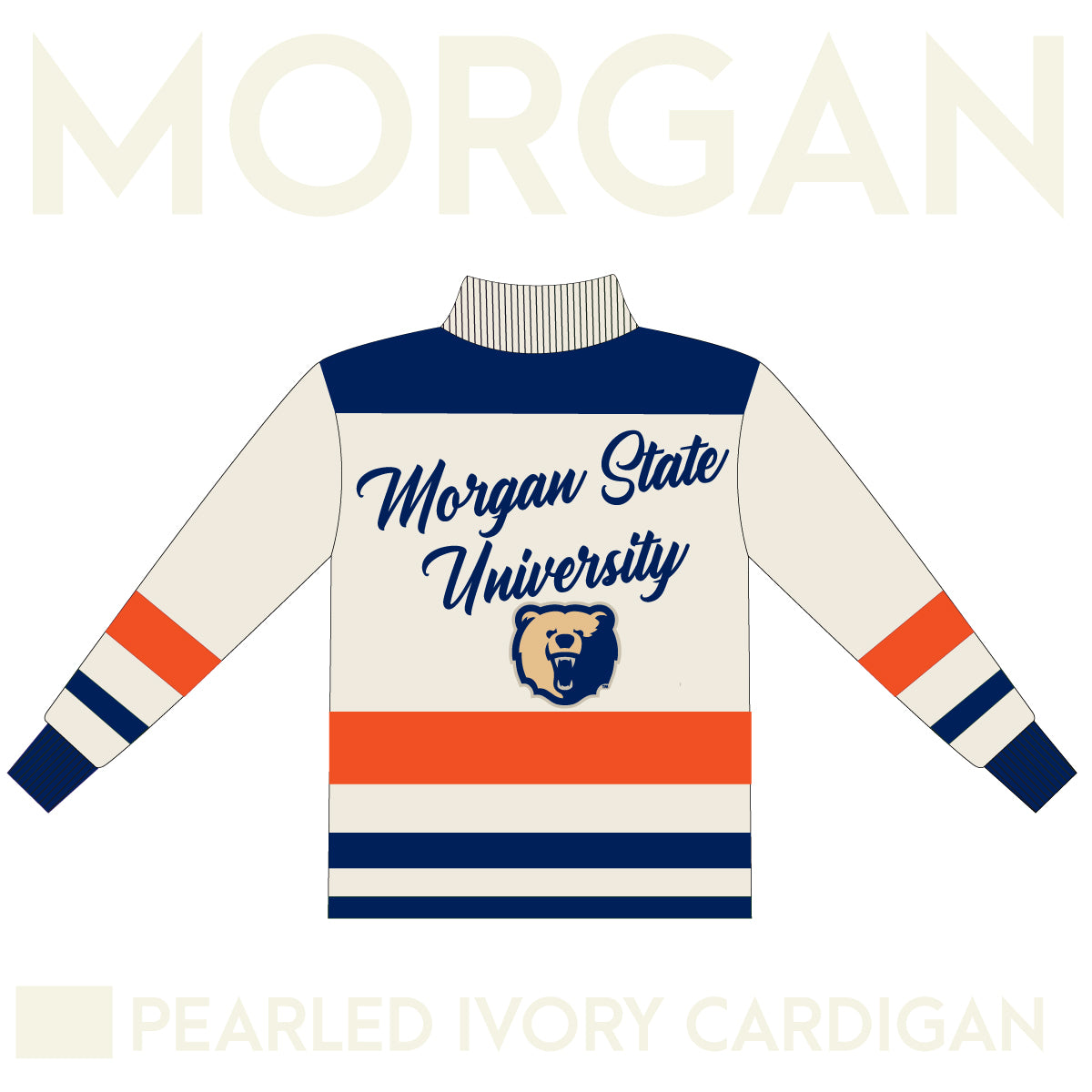 MORGAN STATE Cardigan PEARLED IVORY – collegiateluxe