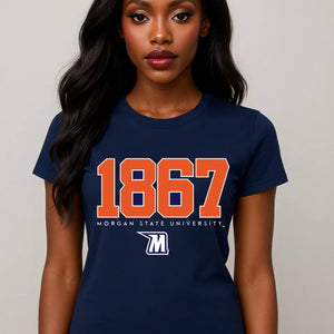 Morgan State | Est. 1897  Navy Ladies Tees (**)