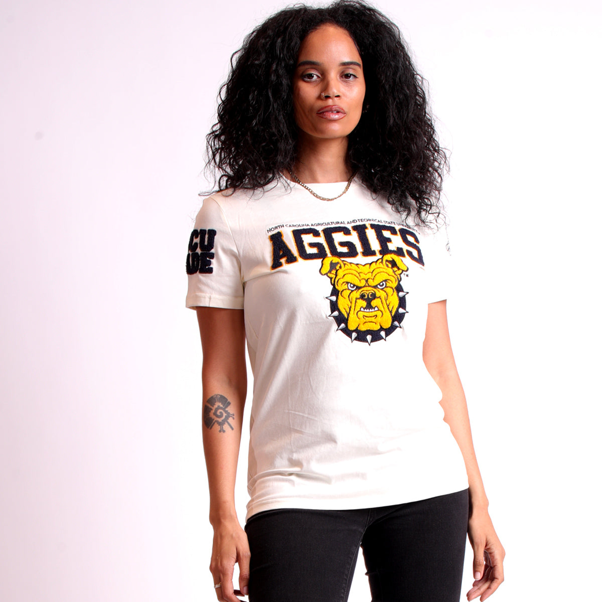Pre Order (Sept 20th) NC A&T SU | AGGIES CREAM Chenille Unisex Tees (a**