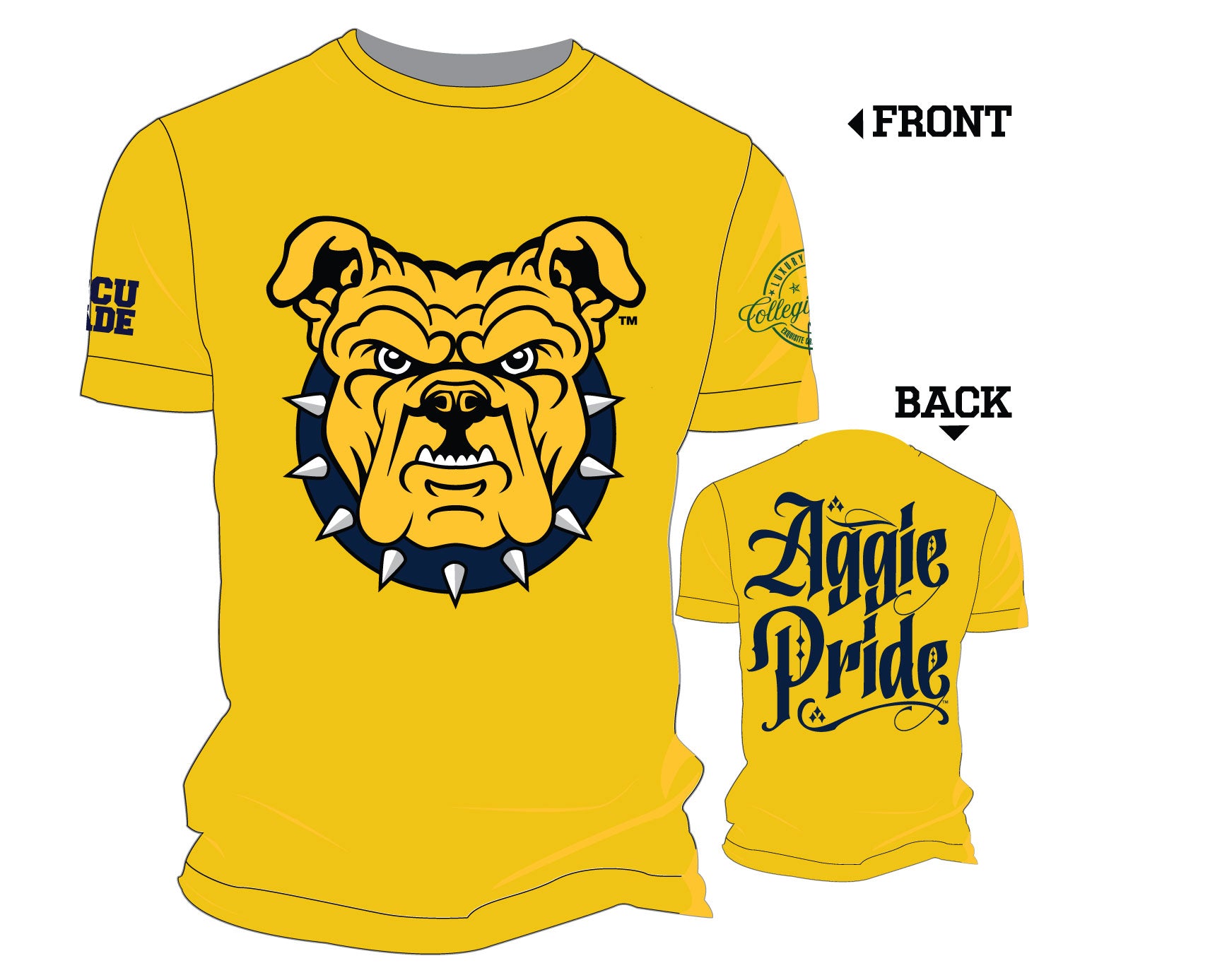 Pre Order (Ship Sept 15) NCAT SU |  GOLD Chenille Aggies Land Tees (a** (Copy)