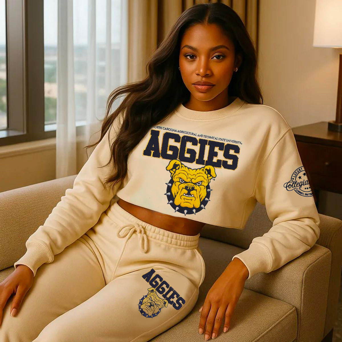 NC A&T SU | CREAM Chenille set ( ** – collegiateluxe