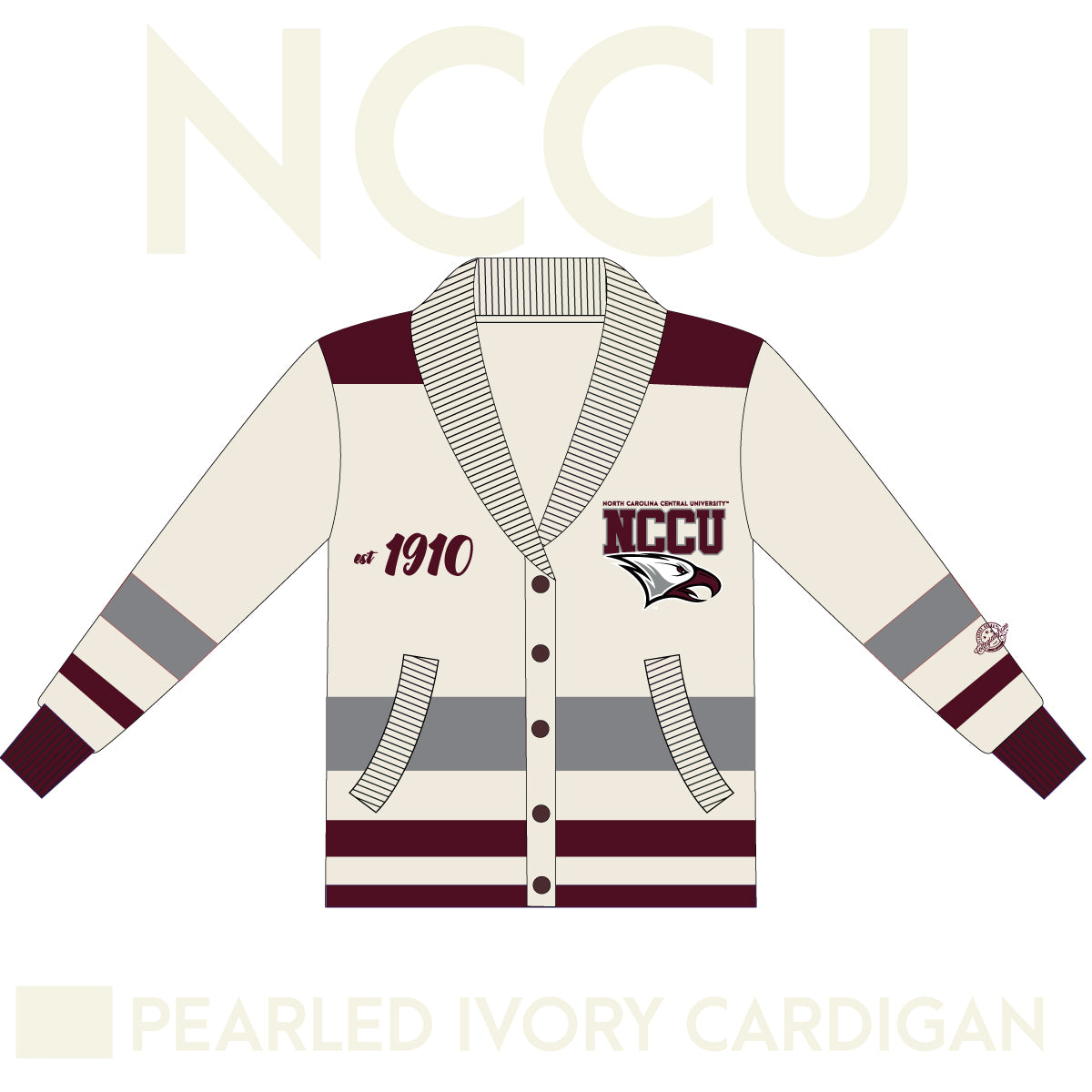 NCCU Cardigan PEARLED IVORY