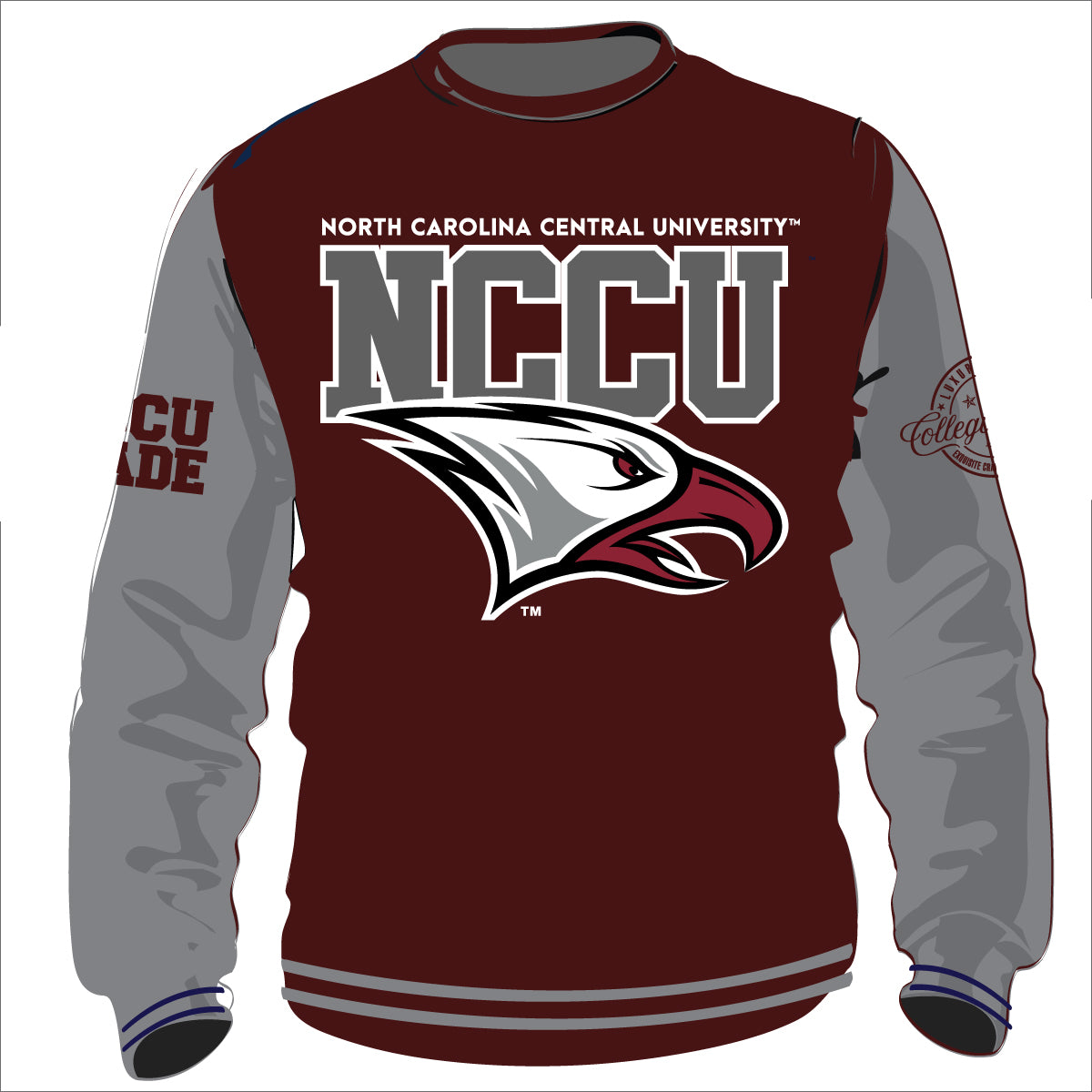 NCCU VARSITY SWEATSHIRTS Chenille Embroidery  | Unisex Fit