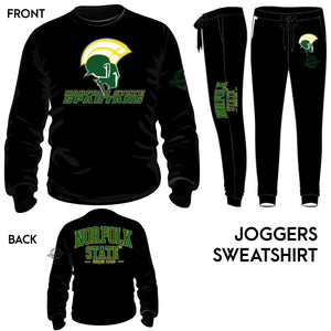 NORFOLK STATE | COLORS ON BLK |  Chenille Embroidery  Sweatshirt & Joggers