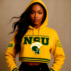 NORFOLK ST.  | NSU Chenille CROP TOP  GOLD HOODIE (a**