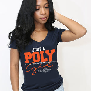 BPI | JUST A POLY GIRL  Navy Ladies Tees (Z)