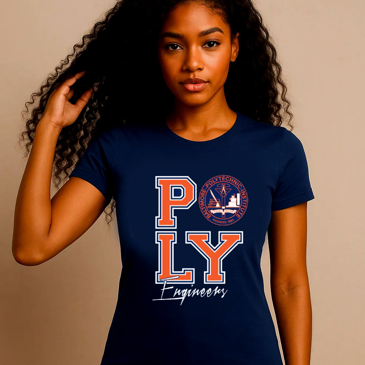 Baltimore Polytechnic Institute | POLY LOVE Navy Ladies Tees (**)
