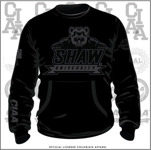 SHAW Univ. BOB SS | CIAA Black on Black Chenille Sweatshirt (aja)