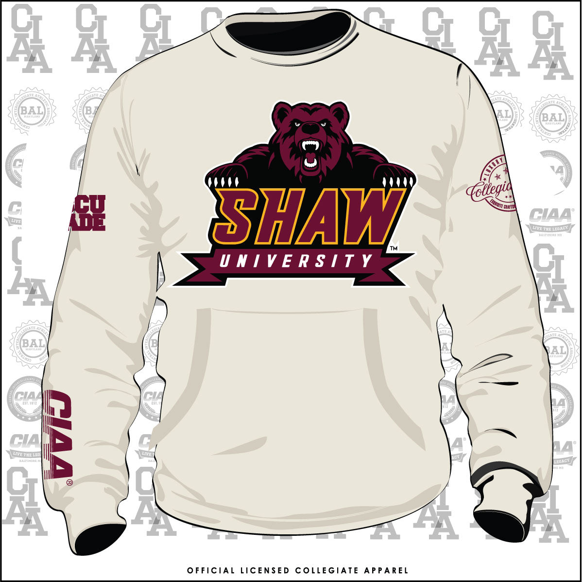 SHAW Univ | CIAA 2024 CREAM Chenille Sweatshirt -aja