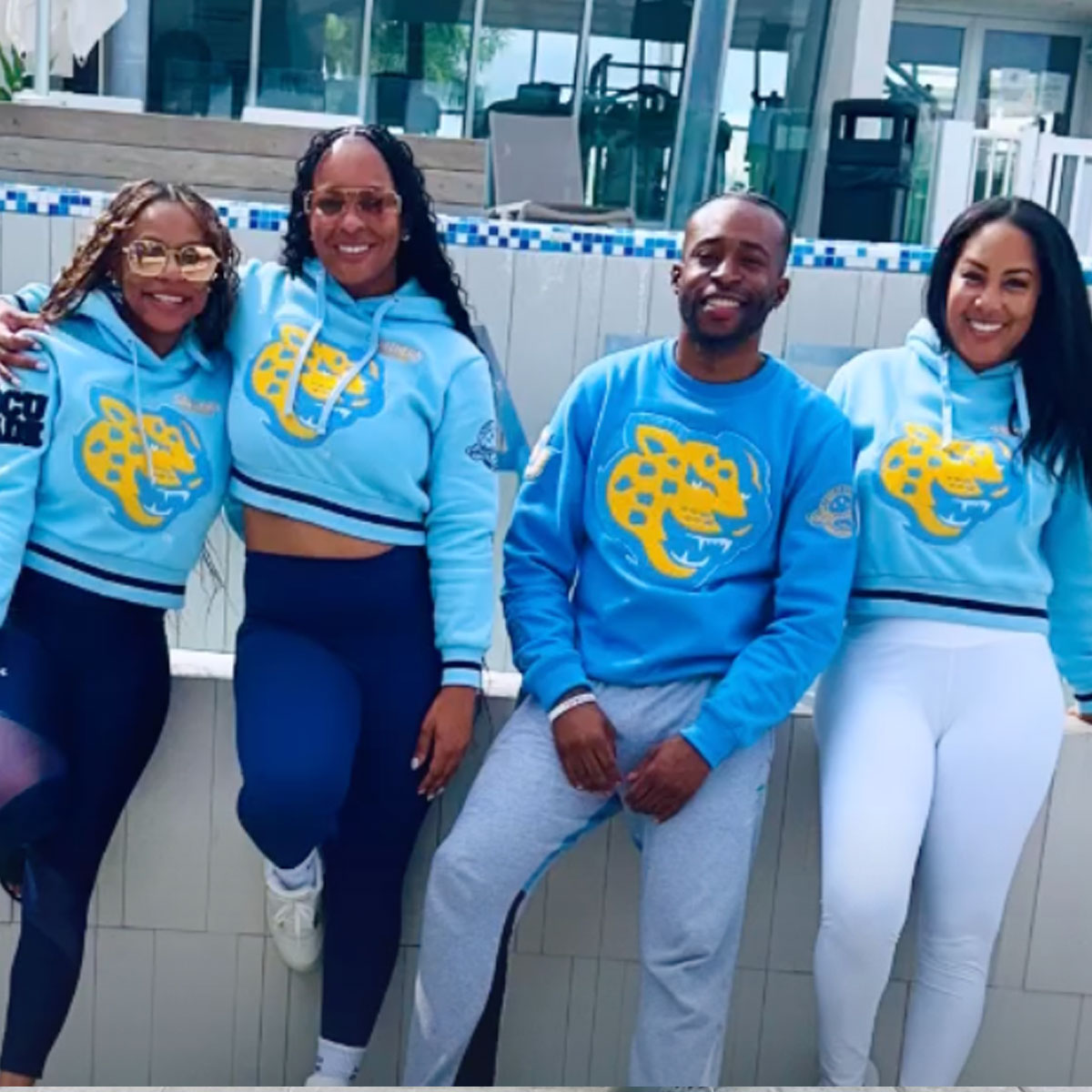 SOUTHERN Univ. | Chenille Crop Columbia Blue Hoodie (aja