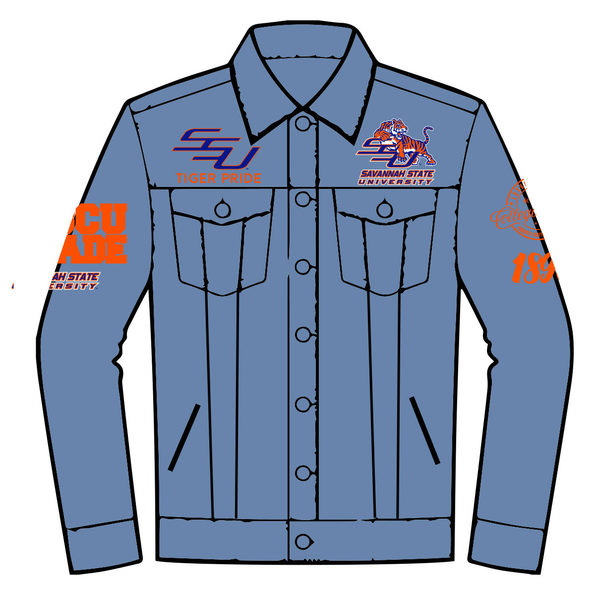 SAVANNAH STATE  | 2024 BLK DENIM JACKET