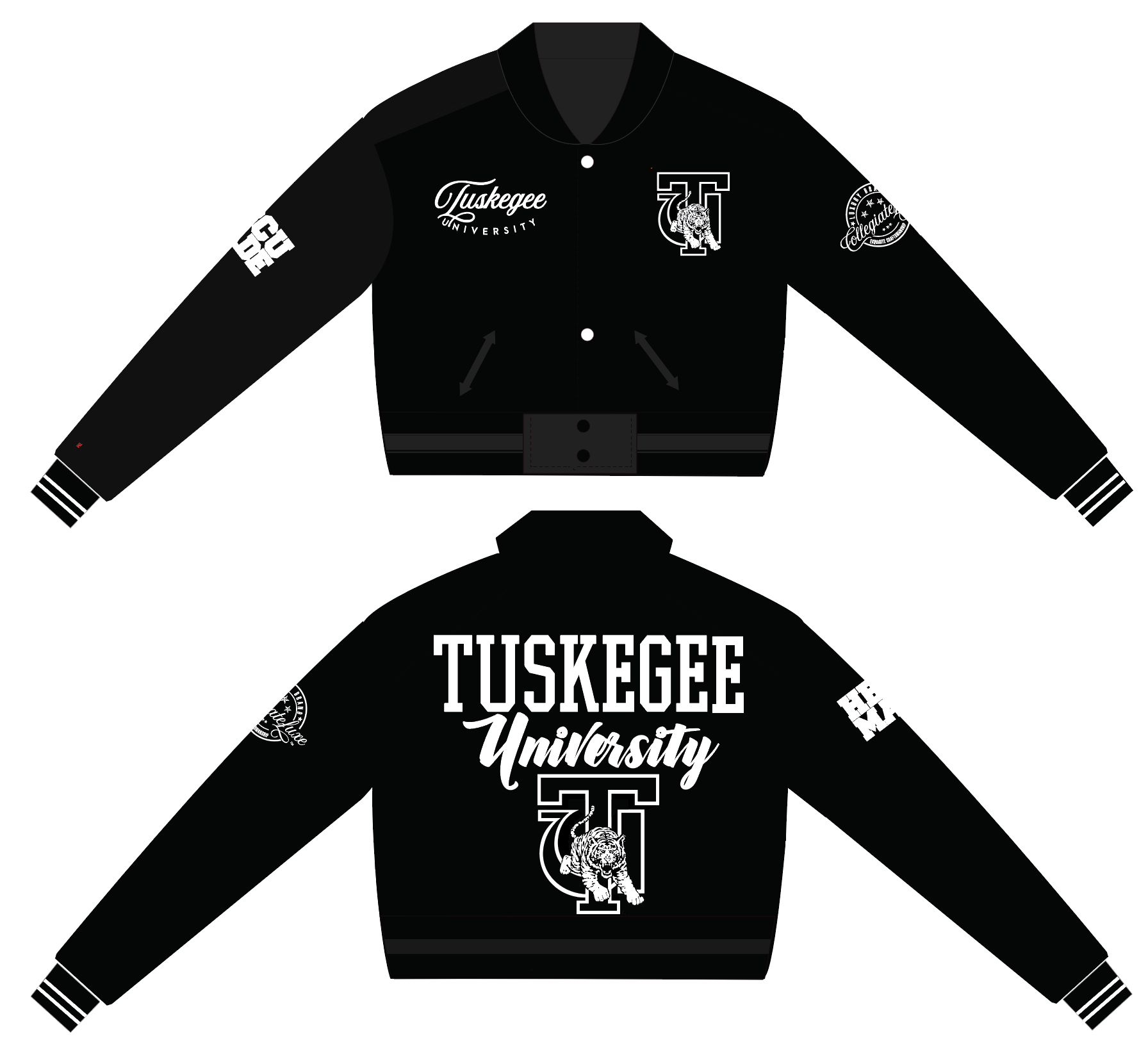 Pre Order ( Ship Oct 1st ) TUSKEGEE | Black ICE SATIN Jacket (aja