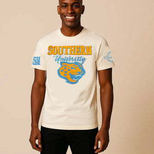 Pre order ( Ship Oct 20) SOUTHERN Univ. | LOGO Cream Chenille Unisex Tees (08/25**)