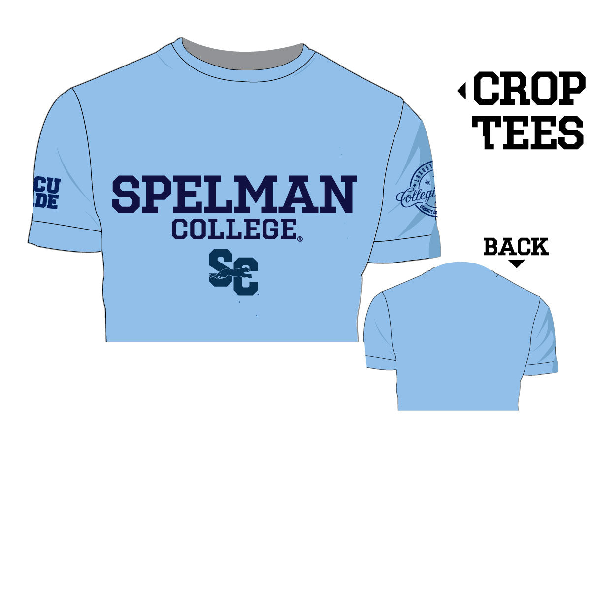 Pre Order ( Ship Sept 15) SPELMAN | Chenille Baby Blue CROP Tees (a**