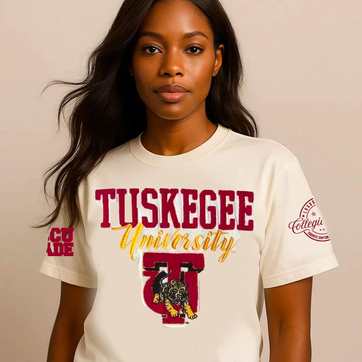 TUSKEGEE | LOGO CREAM Chenille Tees (aja** – collegiateluxe