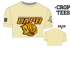 UAPB | Chenille Cream CROP Tees (a**