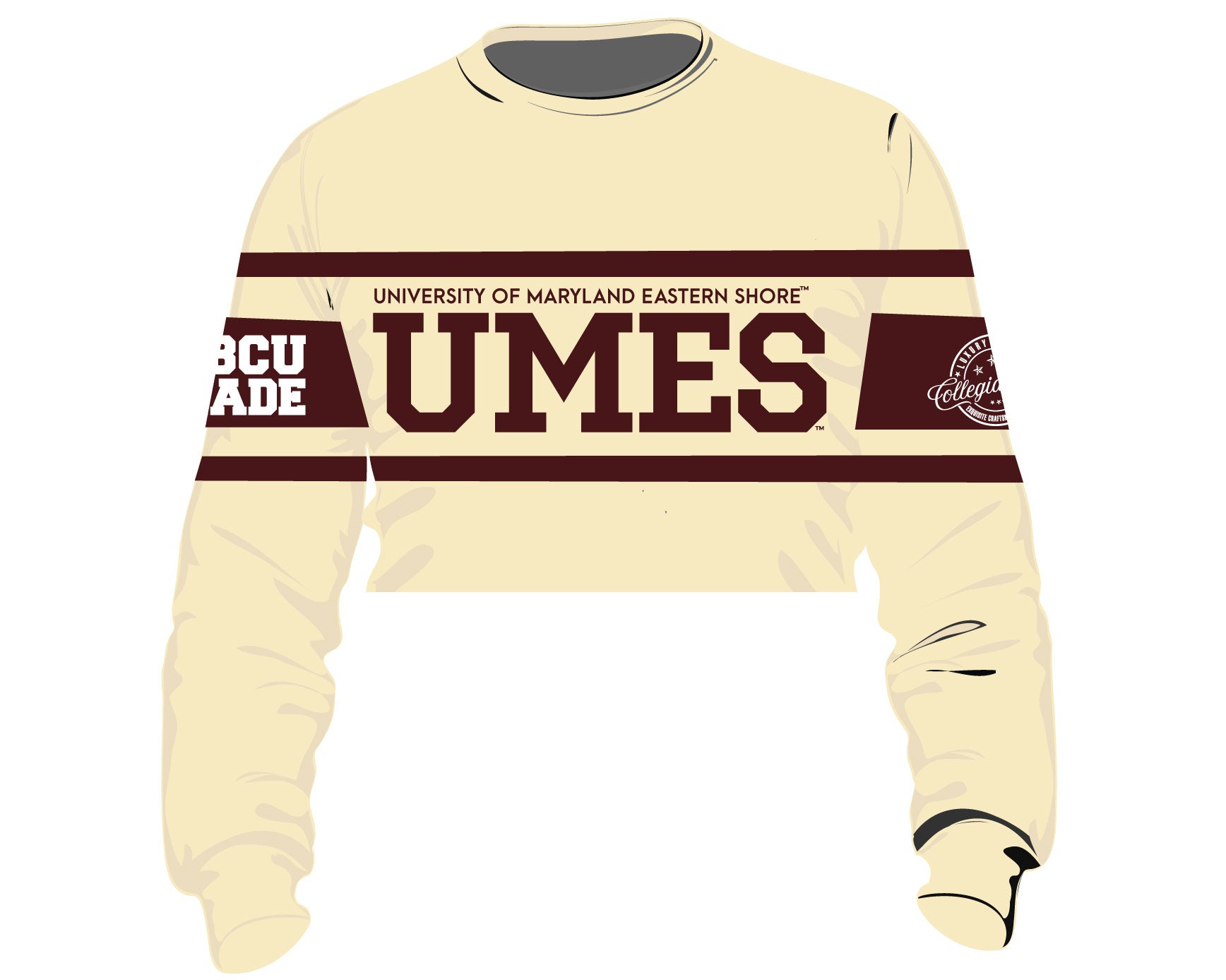 Pre Order ( Ship Sept 15) UMES  | Chenille Cream Stripe Crop (**