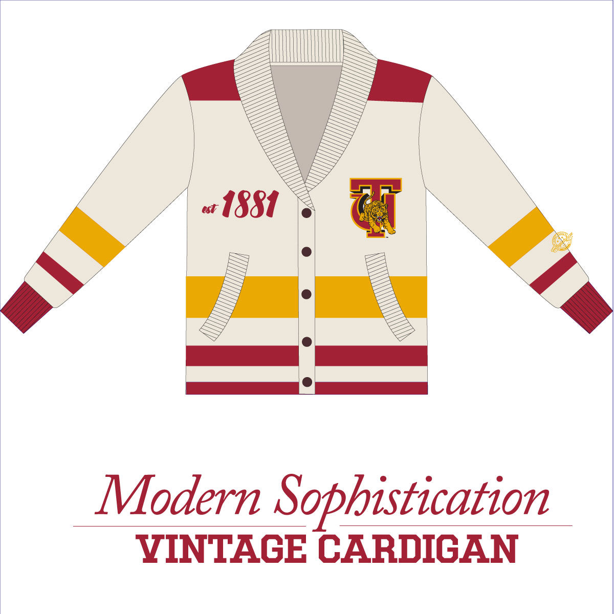 TUSKEGEE | Cardigan PEARLED IVORY (** – collegiateluxe