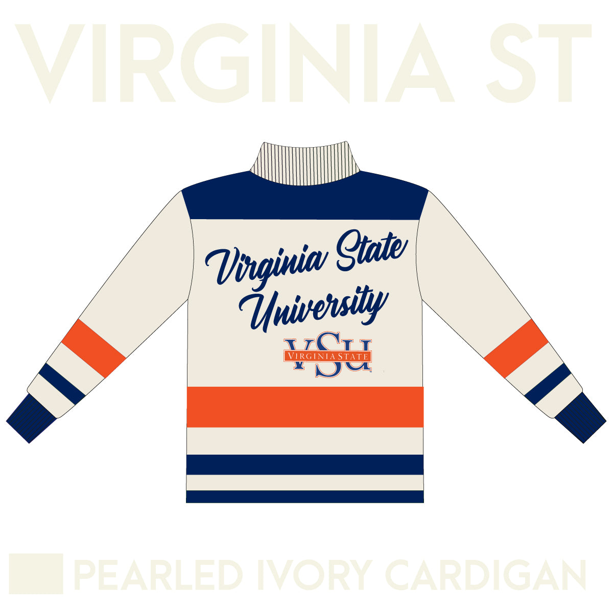 Virginia State  Cardigan PEARLED IVORY