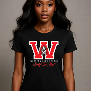 WESTERN HS | The "W" Black Ladies Tees (**)