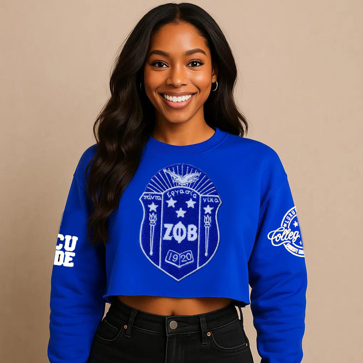 ZETA | ROYAL Chenille Crop Top – collegiateluxe