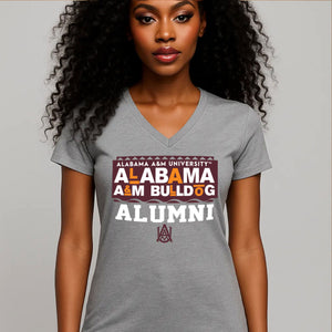 Alabama A&M | 90s ALUMNI Gray Ladies V-neck Tees (**)
