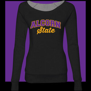 ALCORN STATE | Univ. ARCH Script Black OFF THE SHOULDER  (**)