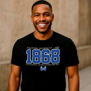 Hampton U | EST. 1868 Black Unisex Tees (**)