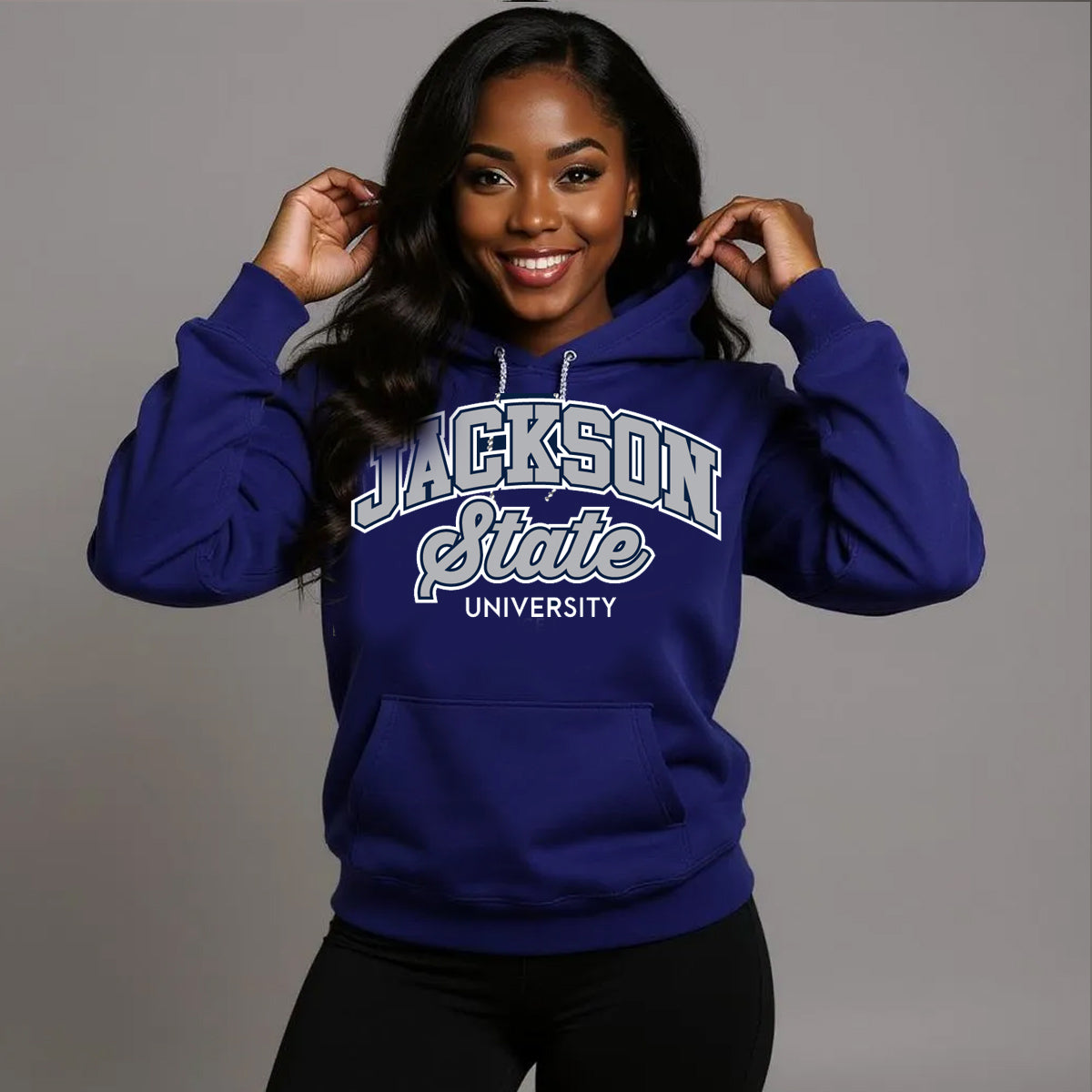 JACKSON ST. | Univ. ARCH Navy Unisex Hoodies (**)