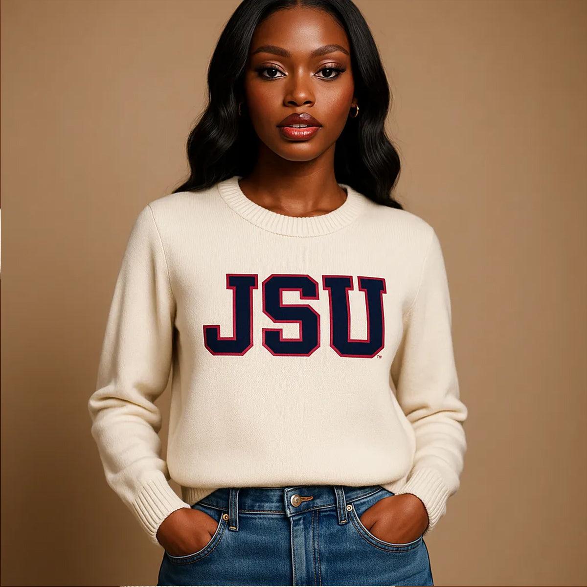 Jackson State | JSU PEARLED IVORY Sweater (a**