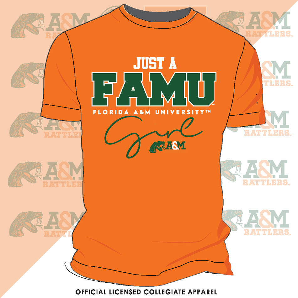 FAMU | JUST A GIRL Orange Unisex Tees (**)
