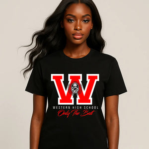 WESTERN HS | The "W" Black Unisex Tees (**)