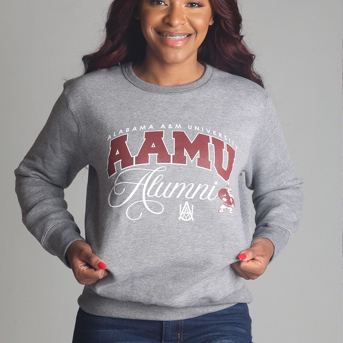 Alabama A&M | FANCY ALUMNI Gray Unisex Sweatshirt -Z-