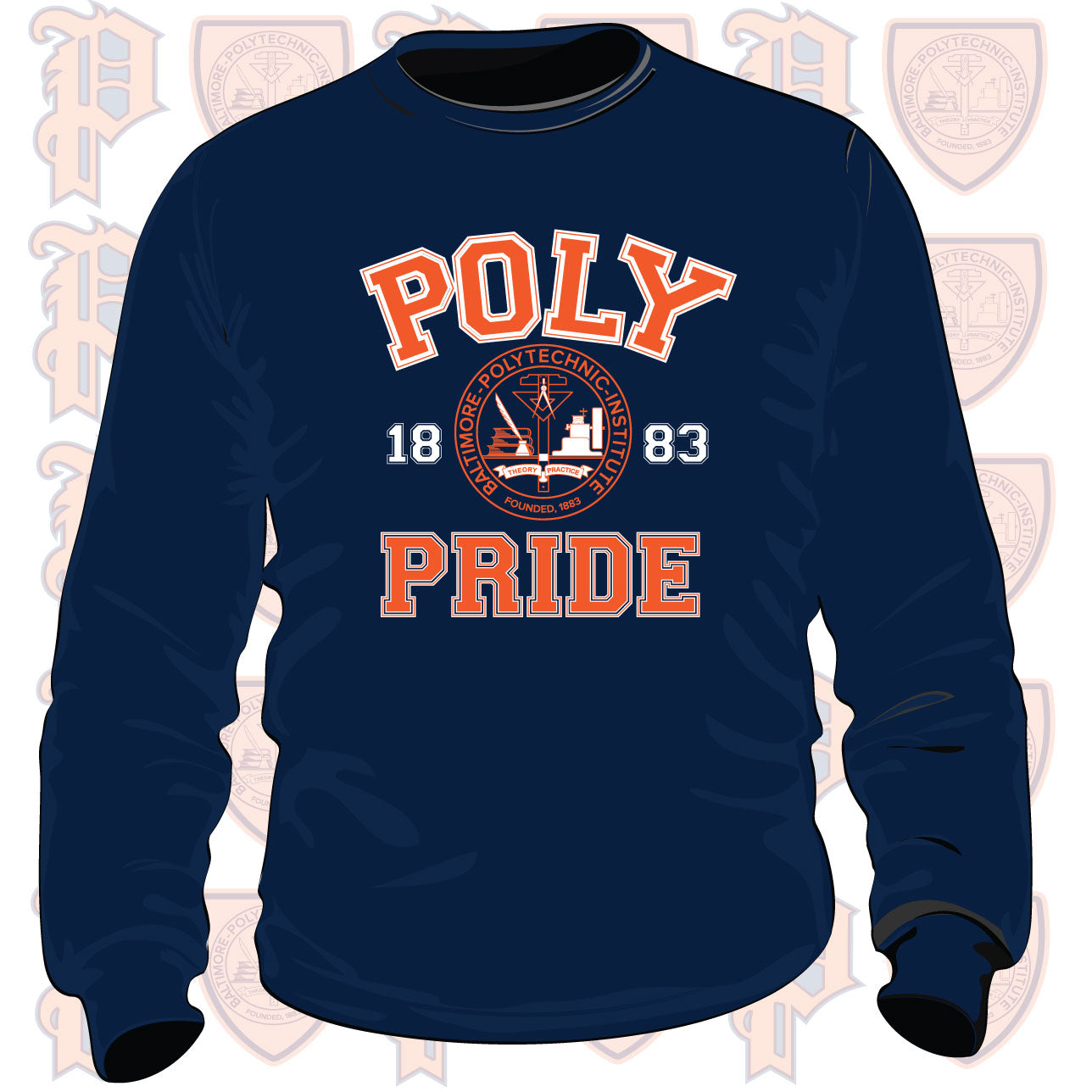 Baltimore Polytechnic Institute | POLY PRIDE Navy Unisex Sweatshirt -DK-