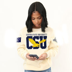 Pre Order ( Ship July 15) Coppin St. |  Chenille CREAM EAGLES  |  Unisex Sweatshirt