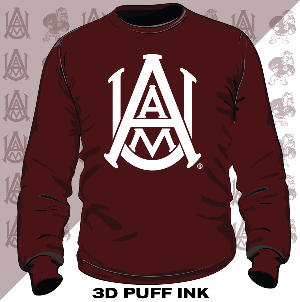 Alabama A&M | Celebrate BHM | 3D PUFF Ink Unisex Maroon Sweatshirt -Z-