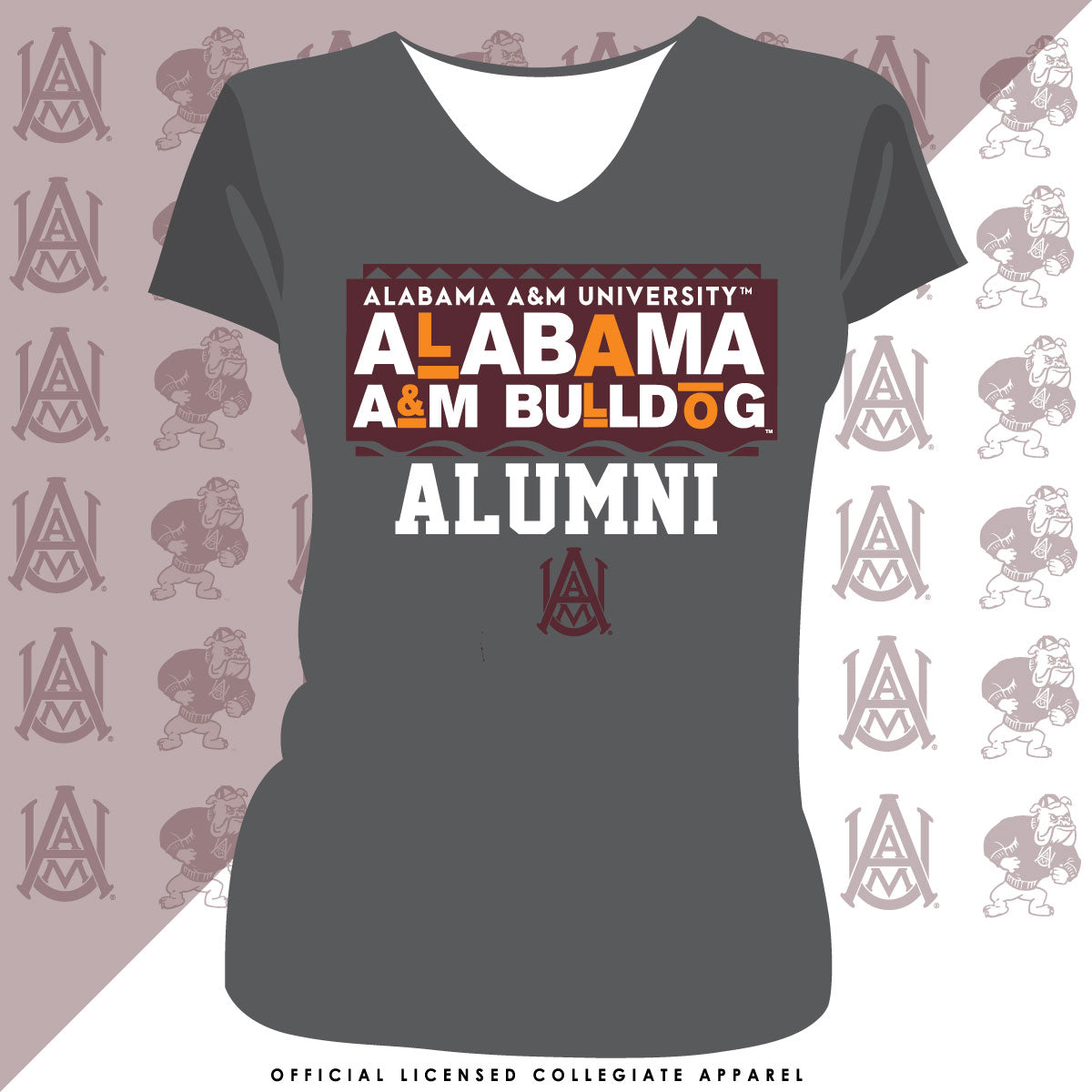 Alabama A&M | 90s ALUMNI Gray Ladies V-neck Tees -Z-